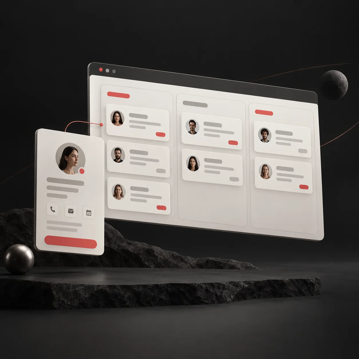 Карточка клиента и организованная доска сделок CRM